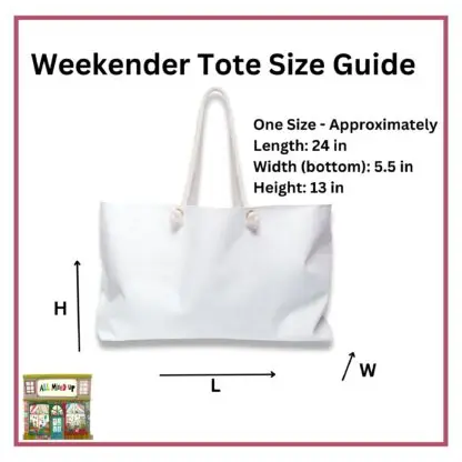 weekender tote size chart