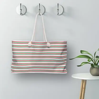 Christmas Stripes Weekender Bag